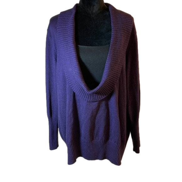 DRESSBARN purple cowl neck sweater size 14/16 - Picture 1 of 9